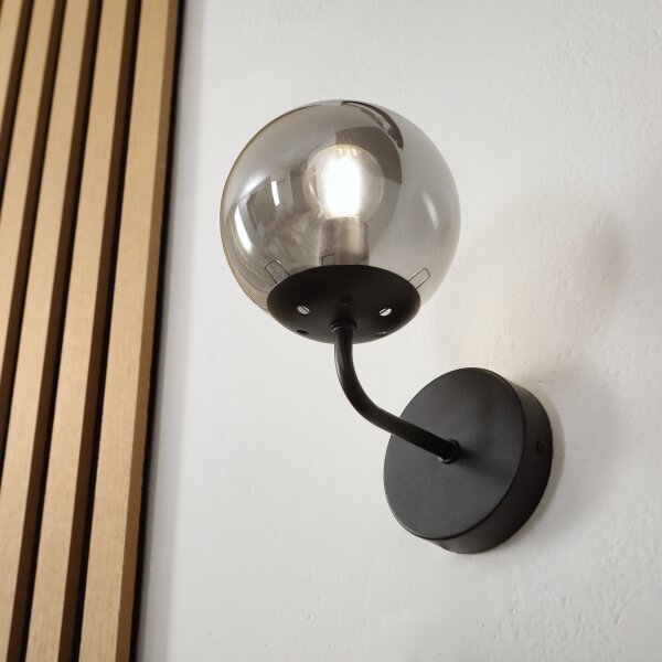 Brilagi - Lampă de perete MALIVA 1xE14/15W/230V negru/fumuriu