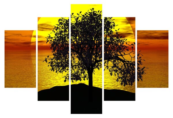 Tablou - Silueta copacilor (150x105 cm)