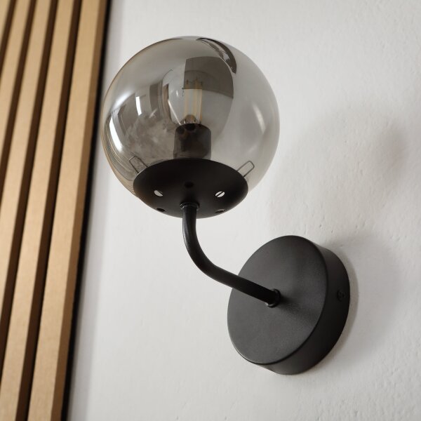 Brilagi - Lampă de perete MALIVA 1xE14/15W/230V negru/fumuriu