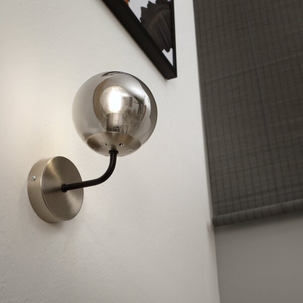 Brilagi - Lampă de perete MALIVA 1xE14/15W/230V crom mat/fumuriu
