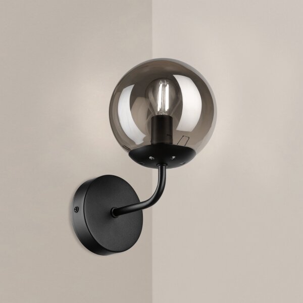 Brilagi - Lampă de perete MALIVA 1xE14/15W/230V negru/fumuriu