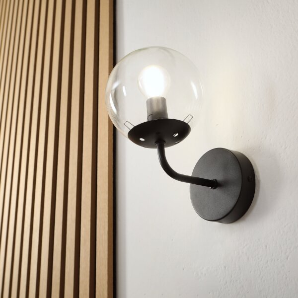 Brilagi - Lampă de perete MALIVA 1xE14/15W/230V negru/transparent