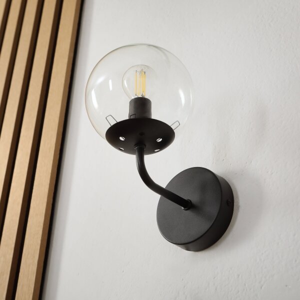 Brilagi - Lampă de perete MALIVA 1xE14/15W/230V negru/transparent