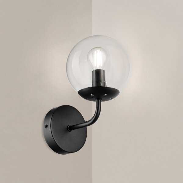 Brilagi - Lampă de perete MALIVA 1xE14/15W/230V negru/transparent