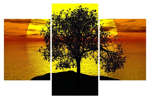 Tablou - Silueta copacilor (90x60 cm)
