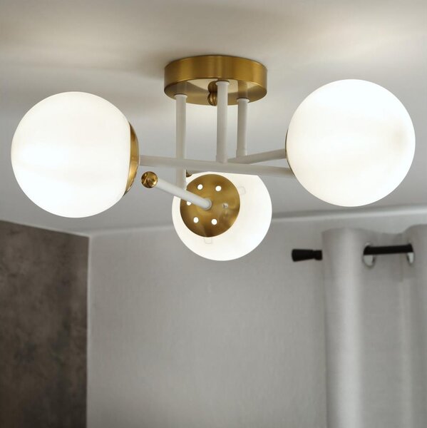 Brilagi - Lustră aplicată MALIVA 3xE14/15W/230V auriu/alb