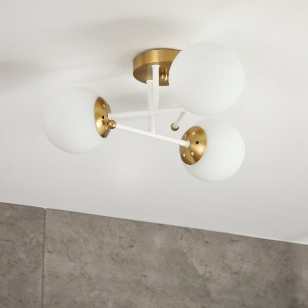 Brilagi - Lustră aplicată MALIVA 3xE14/15W/230V auriu/alb