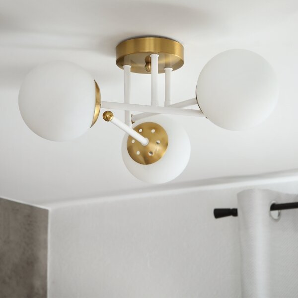 Brilagi - Lustră aplicată MALIVA 3xE14/15W/230V auriu/alb