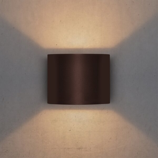 Brilagi - Aplica de perete LED pentru exterior RONDO, 6 W, 230 V, maro, IP54