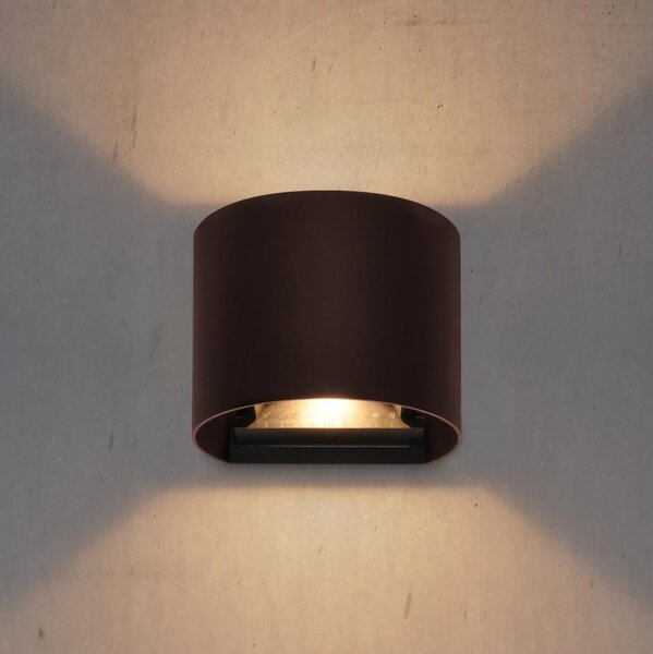 Brilagi - Aplica de perete LED pentru exterior RONDO, 6 W, 230 V, maro, IP54