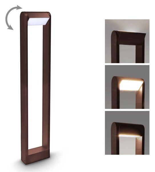 Brilagi - Lampă LED de exterior CROTONE, 7 W, 230 V, maro, IP54, 80 cm