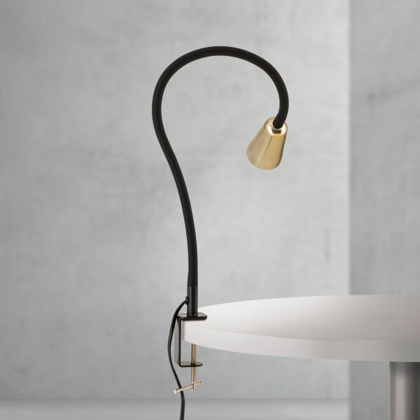Orion - Lampă de birou flexibilă cu clemă DOTTY 1xGU10/10W/230V alamă/neagră