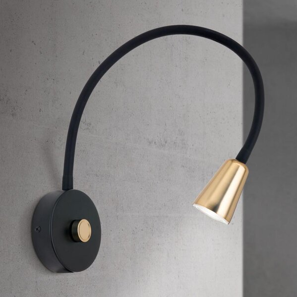 Orion DOTTY - Lampă de perete flexibilă dimmabilă 1xGU10/10W/230V negru/alamă