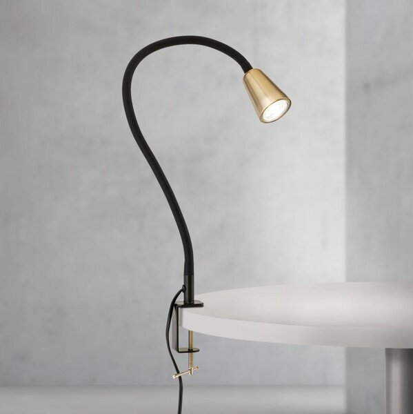 Orion - Lampă de birou flexibilă cu clemă DOTTY 1xGU10/10W/230V alamă/neagră