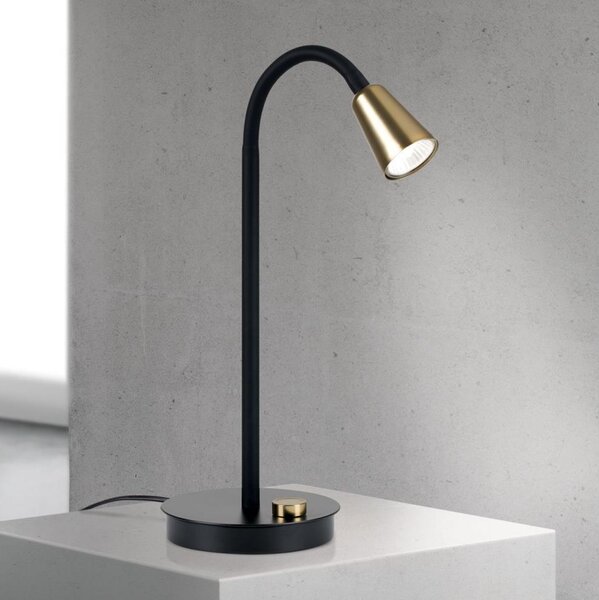 Orion - Lampă de masă DOTTY, dimabilă, cu braț flexibil, 1xGU10/10W/230V, negru/alamă