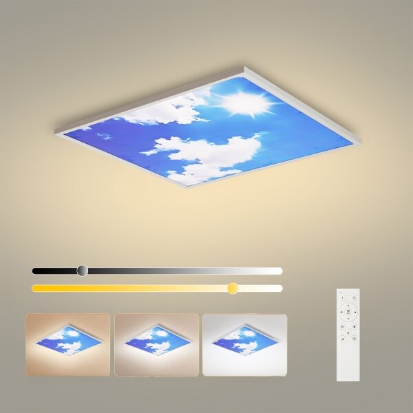 Brilagi-LED Corp de iluminat LED dimabil SLIMFRAME SKY LED/58W/230V 60x60 cm argintiu/albastru+telecomandă