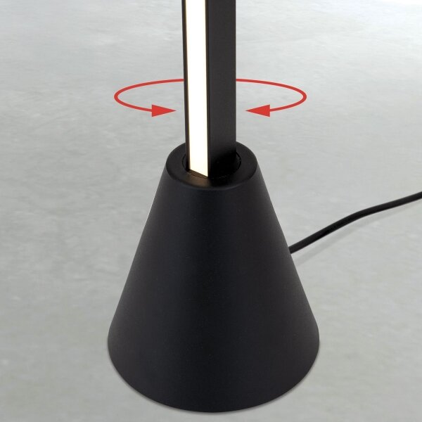 Orion- Lampă de podea LED reglabilă cu senzor de mișcare SOJIE LED/26W/230V neagră