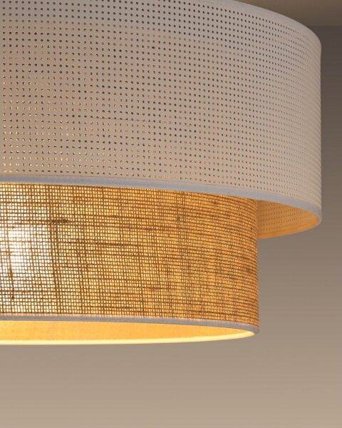 Lustră pe cablu BORHO 1xE27/60W/230V, diam. 40 cm, alb/jută