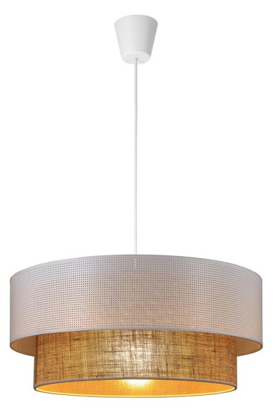 Lustră pe cablu BORHO 1xE27/60W/230V, diam. 40 cm, alb/jută