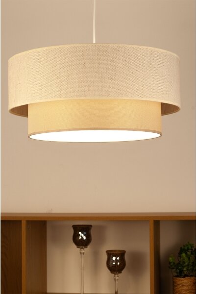 Lustră suspendată pe cablu NATIA 1xE27/60W/230V, diametru 45 cm, crem