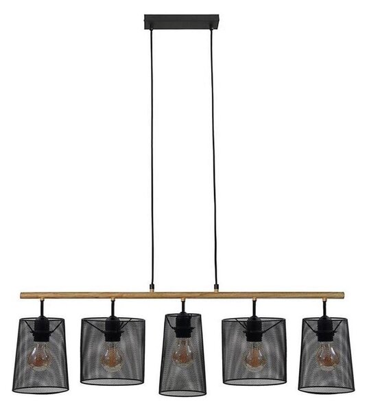 Brilo 4078-054 - Candelabru pe cablu WOOD & STYLE 5xE27/60W/230V