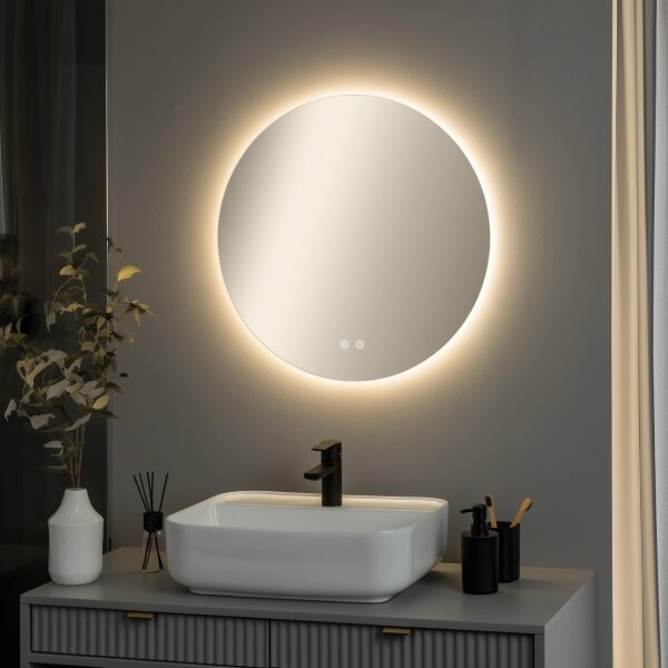 Brilagi - Oglindă LED dimerizabilă, cu încălzire anti-aburire și retroiluminare LED DEMI PRO LED/20W/230V, diametru 60 cm, IP44
