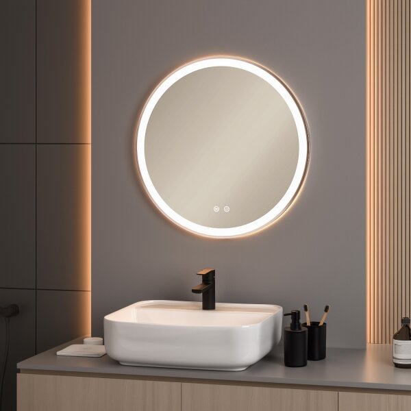 Brilagi-LED Oglindă anti-aburire dimabilă cu iluminare LED ALU PRO LED/18W/230V pr.60 cm IP44, crom mat