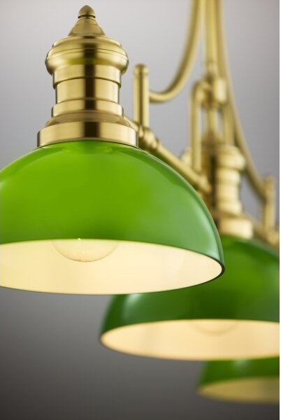 Lustră cu tijă PLATINO Jupiter 2074, 3xE27/15W/230V, verde/auriu