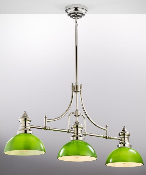 Jupiter 2072 - Lustră pe tijă PLATINO 3xE27/15W/230V verde/crom lucios