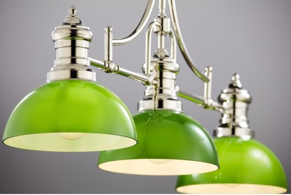 Jupiter 2072 - Lustră pe tijă PLATINO 3xE27/15W/230V verde/crom lucios
