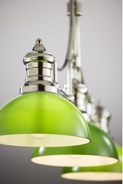 Jupiter 2072 - Lustră pe tijă PLATINO 3xE27/15W/230V verde/crom lucios