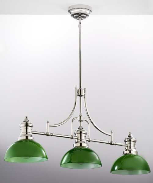 Jupiter 2072 - Lustră pe tijă PLATINO 3xE27/15W/230V verde/crom lucios
