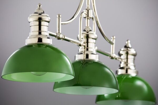 Jupiter 2072 - Lustră pe tijă PLATINO 3xE27/15W/230V verde/crom lucios