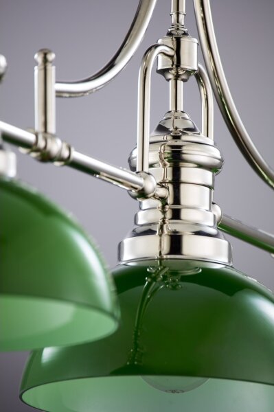 Jupiter 2072 - Lustră pe tijă PLATINO 3xE27/15W/230V verde/crom lucios