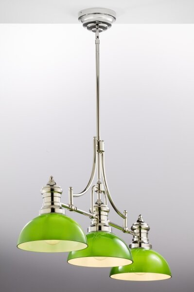 Jupiter 2072 - Lustră pe tijă PLATINO 3xE27/15W/230V verde/crom lucios
