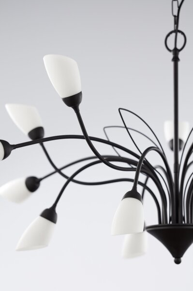 Jupiter 2057 - Lustră suspendată pe lanț GLORIOSA 15xG9/14W/230V negru