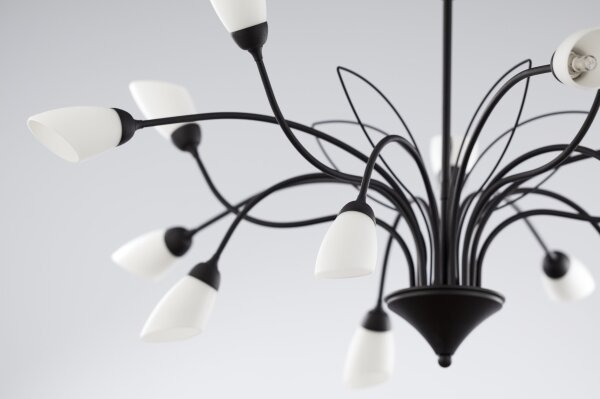 Jupiter 2057 - Lustră suspendată pe lanț GLORIOSA 15xG9/14W/230V negru
