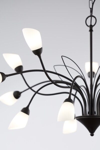 Jupiter 2057 - Lustră suspendată pe lanț GLORIOSA 15xG9/14W/230V negru