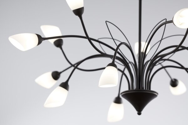 Jupiter 2057 - Lustră suspendată pe lanț GLORIOSA 15xG9/14W/230V negru