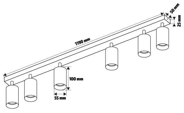 Brilagi - Spot LED RGBW reglabil SELE DIAMANT 6xGU10/6,5W/230V Wi-Fi negru