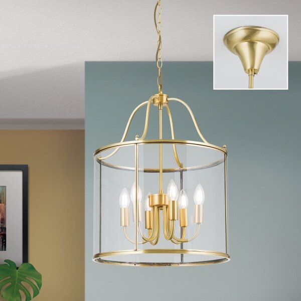 Orion - Candelabru BRUNO cu lanț, 6xE14/40W/230V, diam. 43 cm, auriu