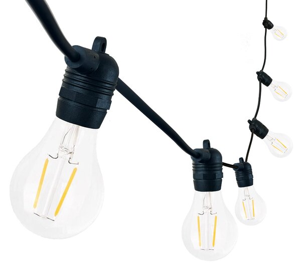 Ghirlanda luminoasa 10 m. cu 20 becuri A60 LED E27 interconectabila
