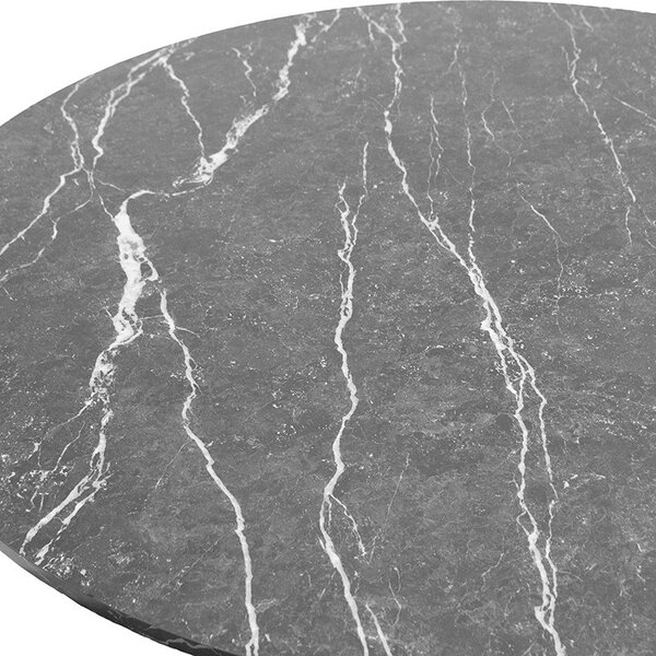 Masa Gianno aspect marmura neagra - picior negru D120x76cm