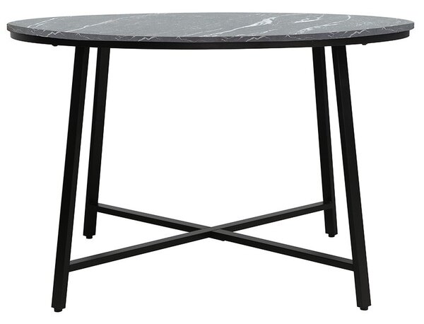 Masa Gianno aspect marmura neagra - picior negru D120x76cm