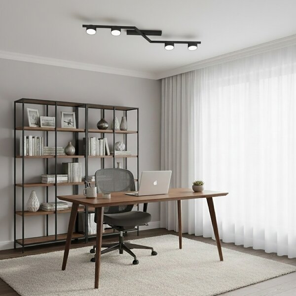Plafonieră SKAN 4xGX53/12W/230V, neagră