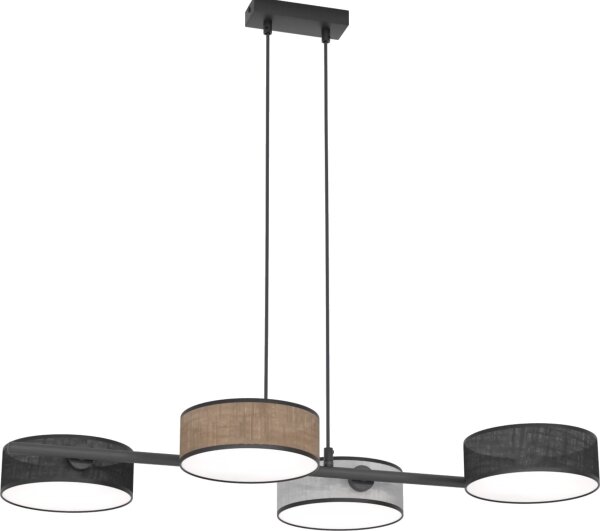 Lustră cu cablu DRUMZ 4xE14/10W/230V negru/maro/gri