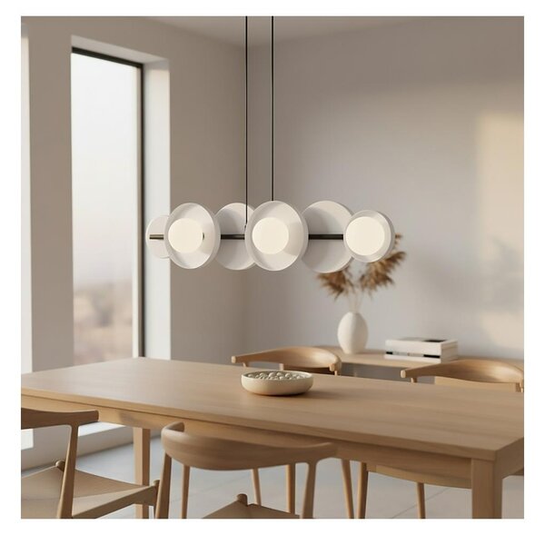 Lustră suspendată pe cablu MODEL 6xG9/8W/230V, albă
