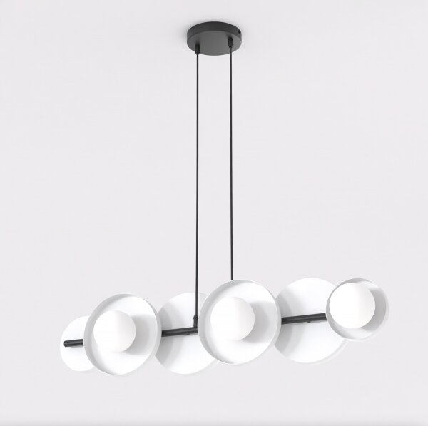 Lustră suspendată pe cablu MODEL 6xG9/8W/230V, albă