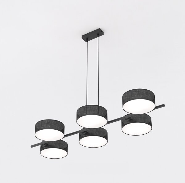 Lustră suspendată pe cablu DRUMZ 6xE14/10W/230V neagră
