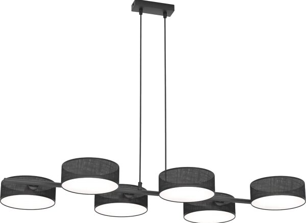 Lustră suspendată pe cablu DRUMZ 6xE14/10W/230V neagră